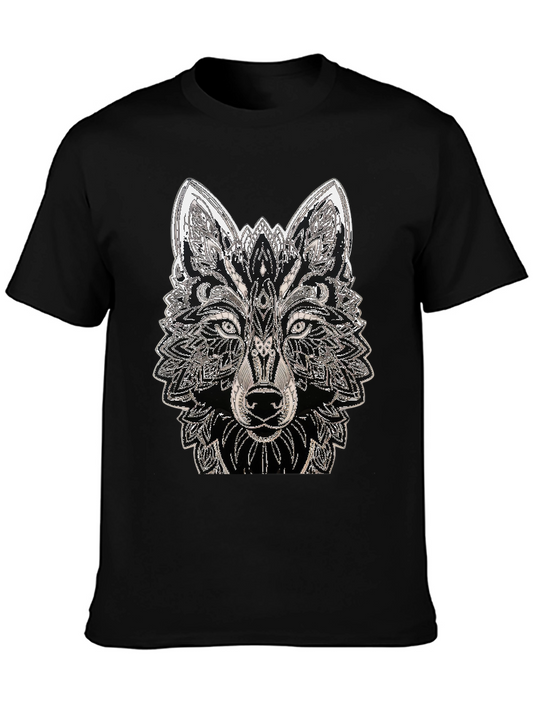 Wolf Graphic Tee - Black Cotton T-Shirt