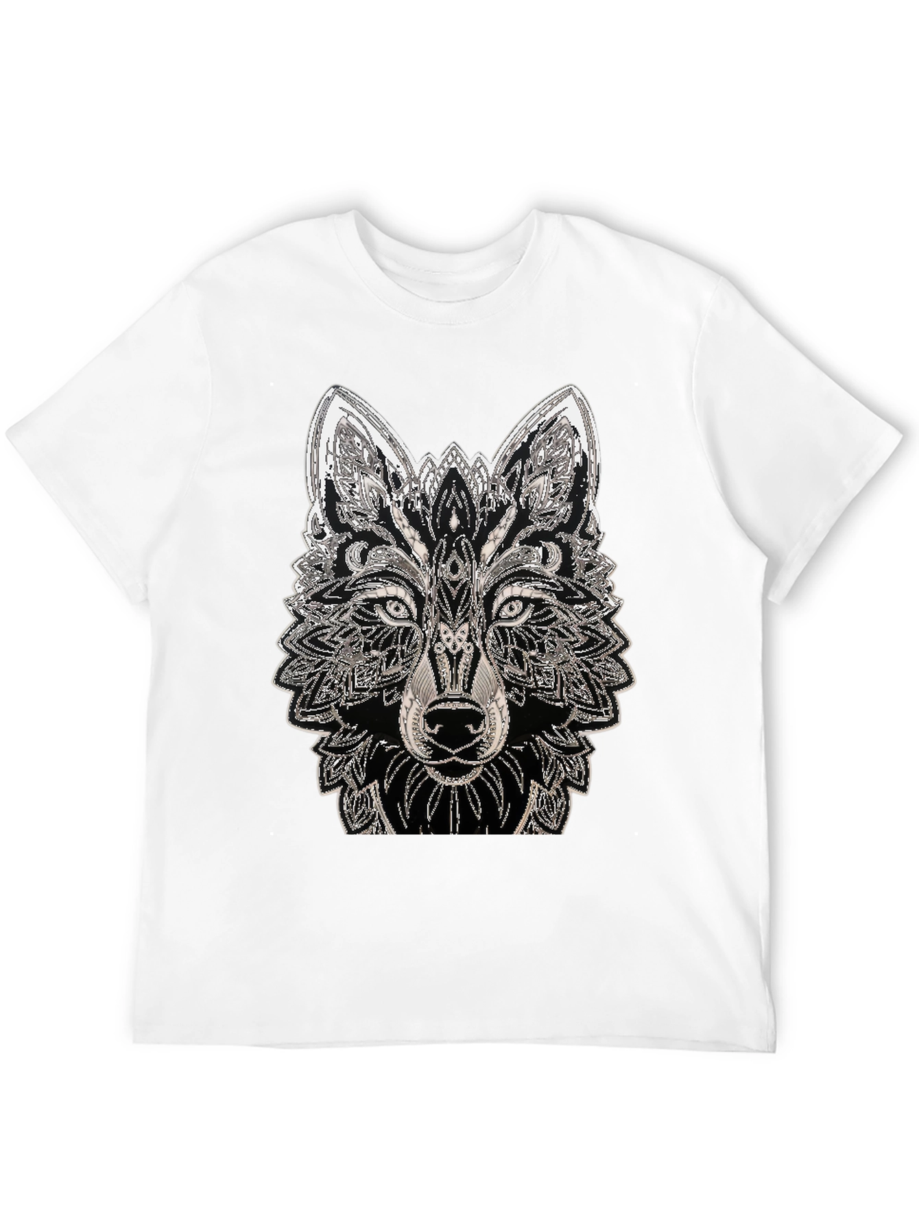 Wolf Graphic Tee - Black Cotton T-Shirt