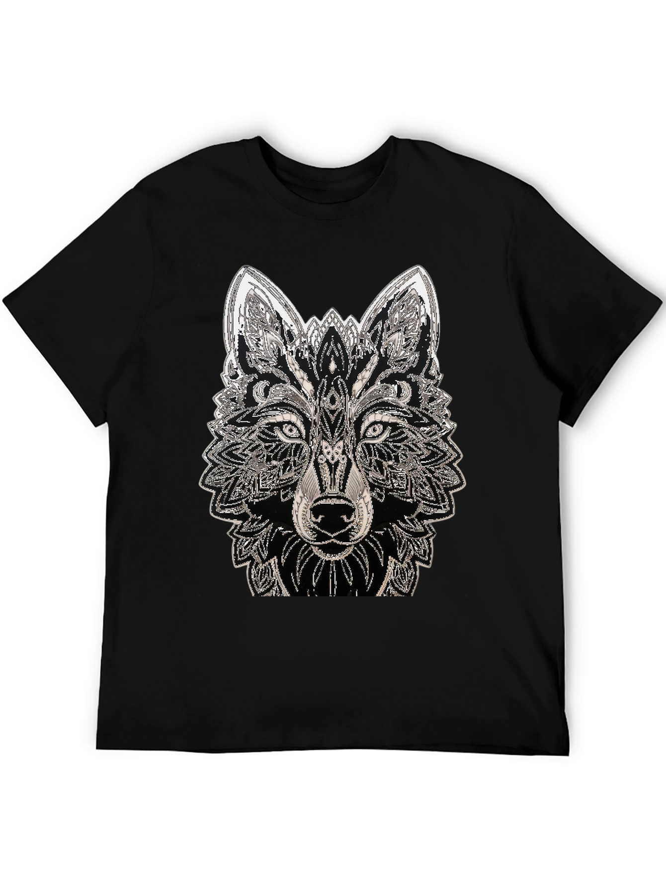 Wolf Graphic Tee - Black Cotton T-Shirt