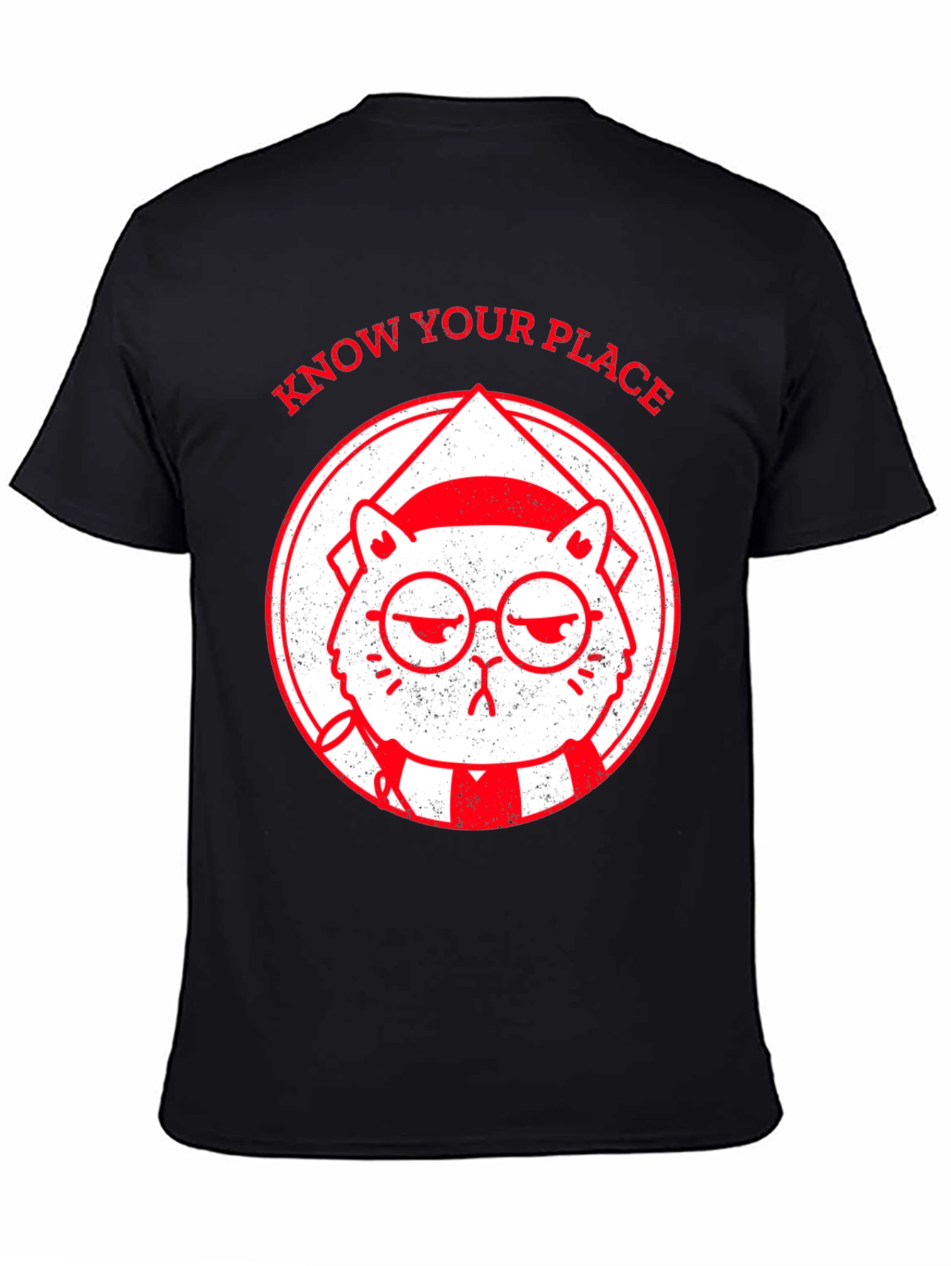 Know Your Place Funny Cat Graphic T-Shirt