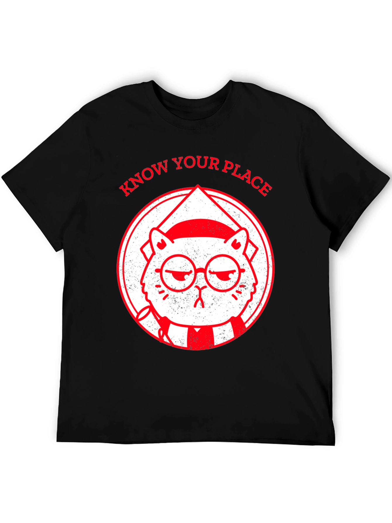 Know Your Place Funny Cat Graphic T-Shirt