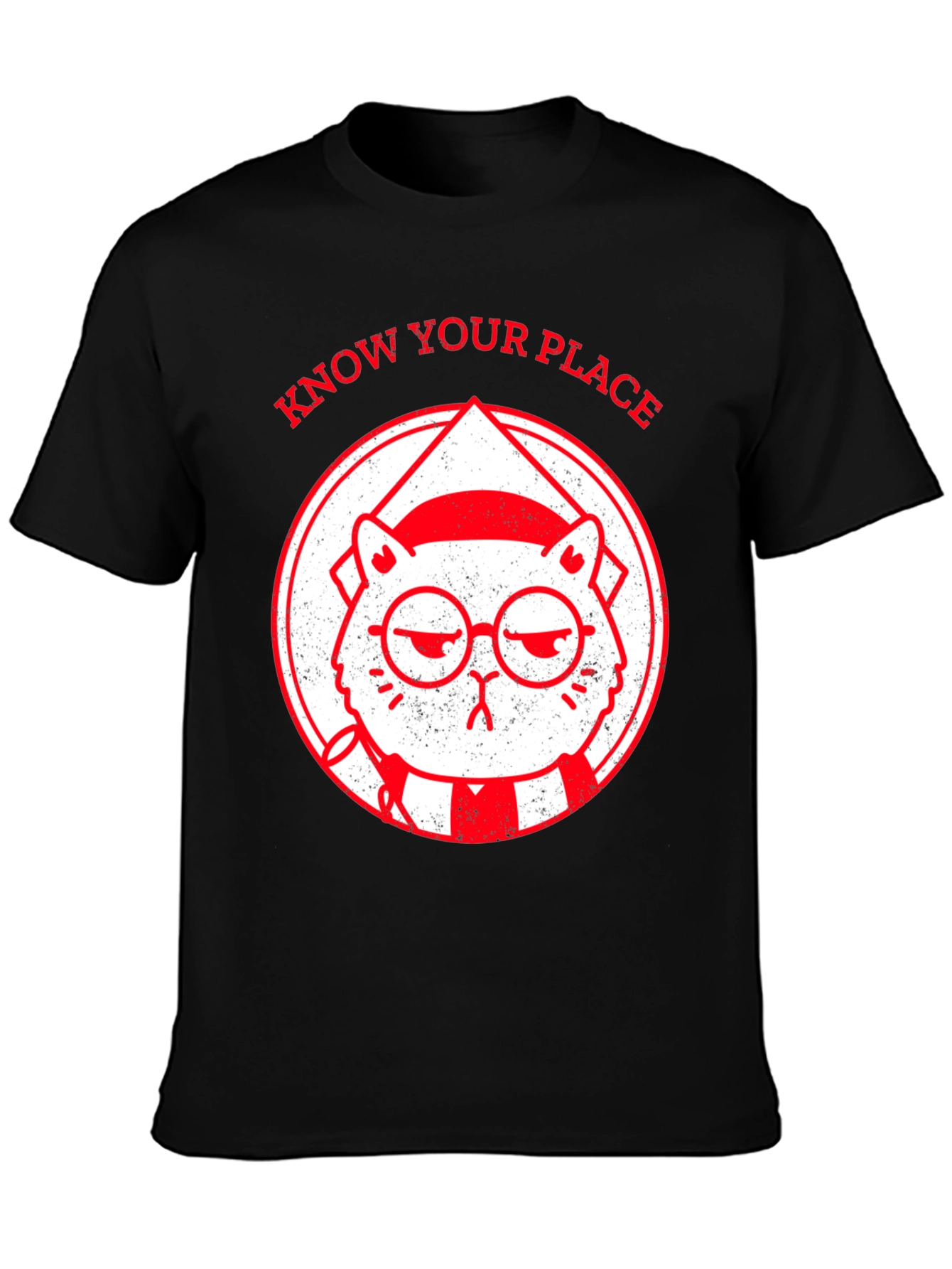 Know Your Place Funny Cat Graphic T-Shirt
