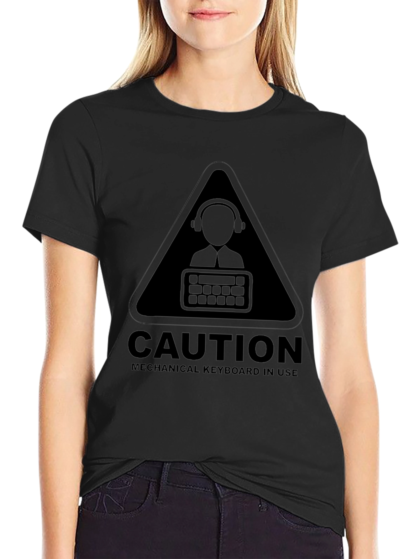 Caution Mechanical Keyboard T-Shirt - Gamer Tee