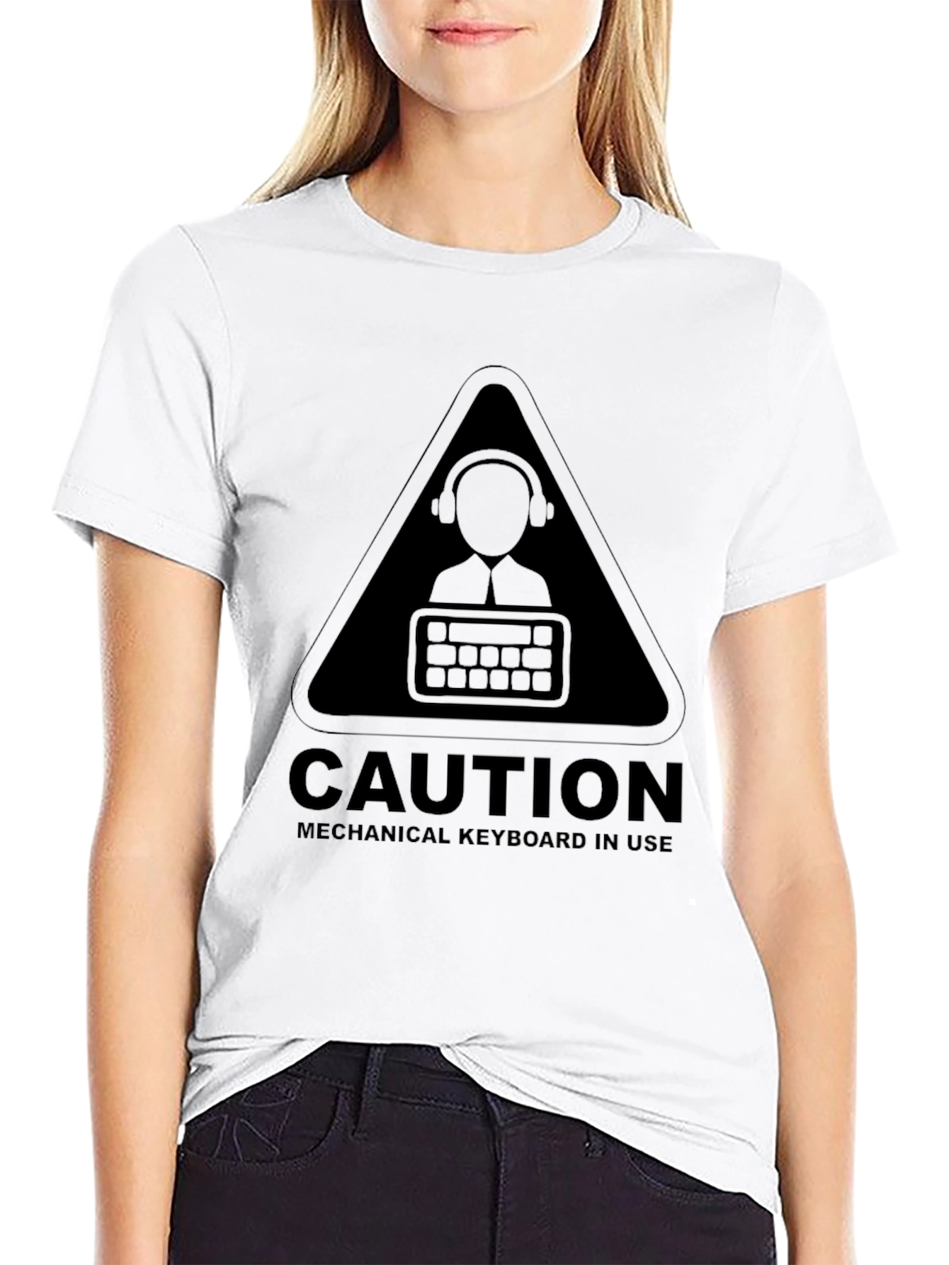 Caution Mechanical Keyboard T-Shirt - Gamer Tee