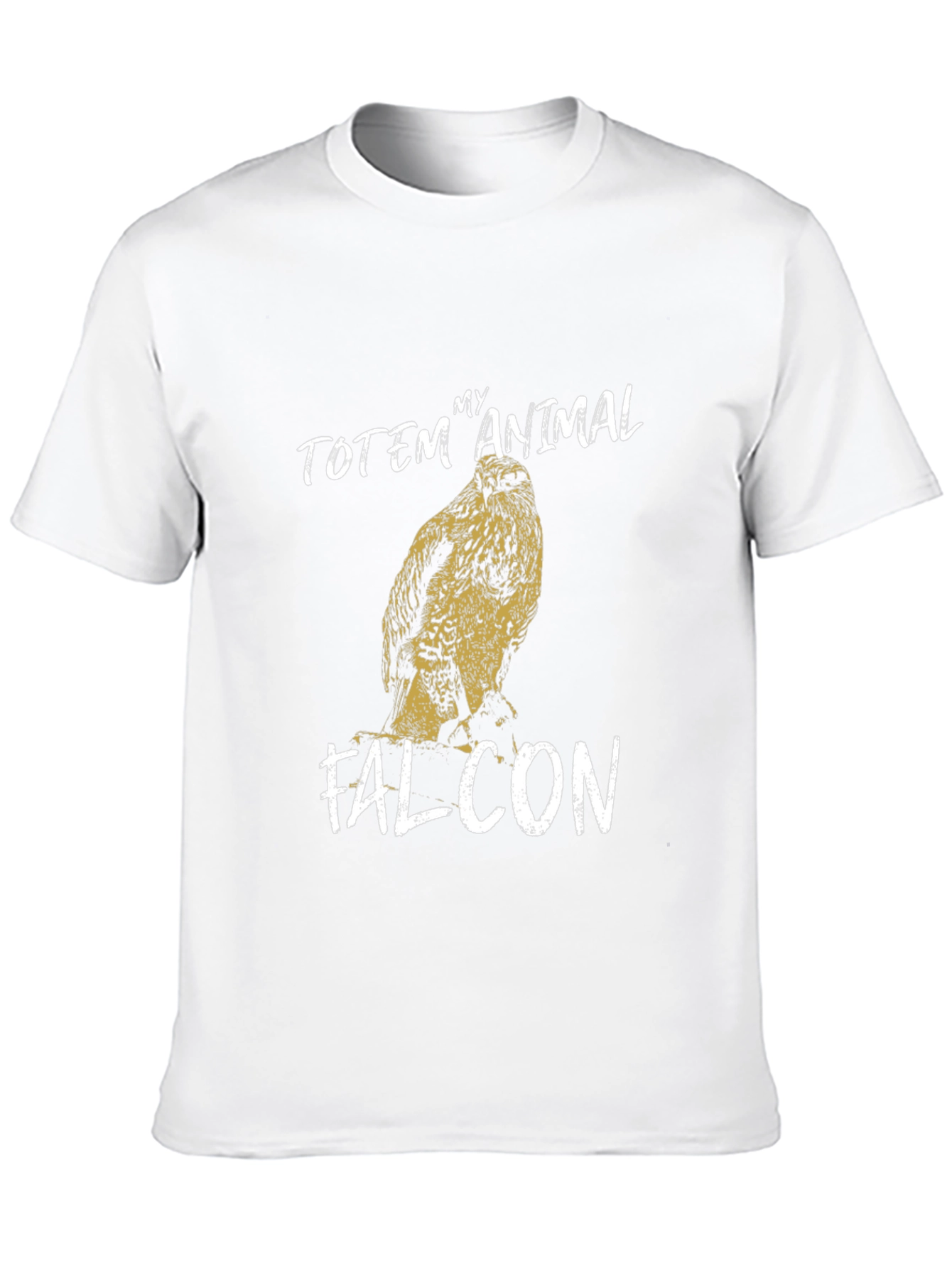 Falcon Totem Animal Graphic Tee - Black