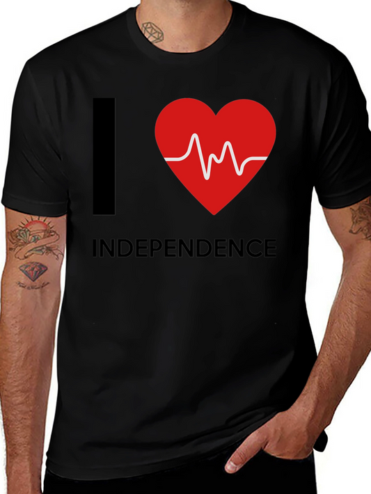I Heart Independence T-Shirt - Patriotic Graphic Tee