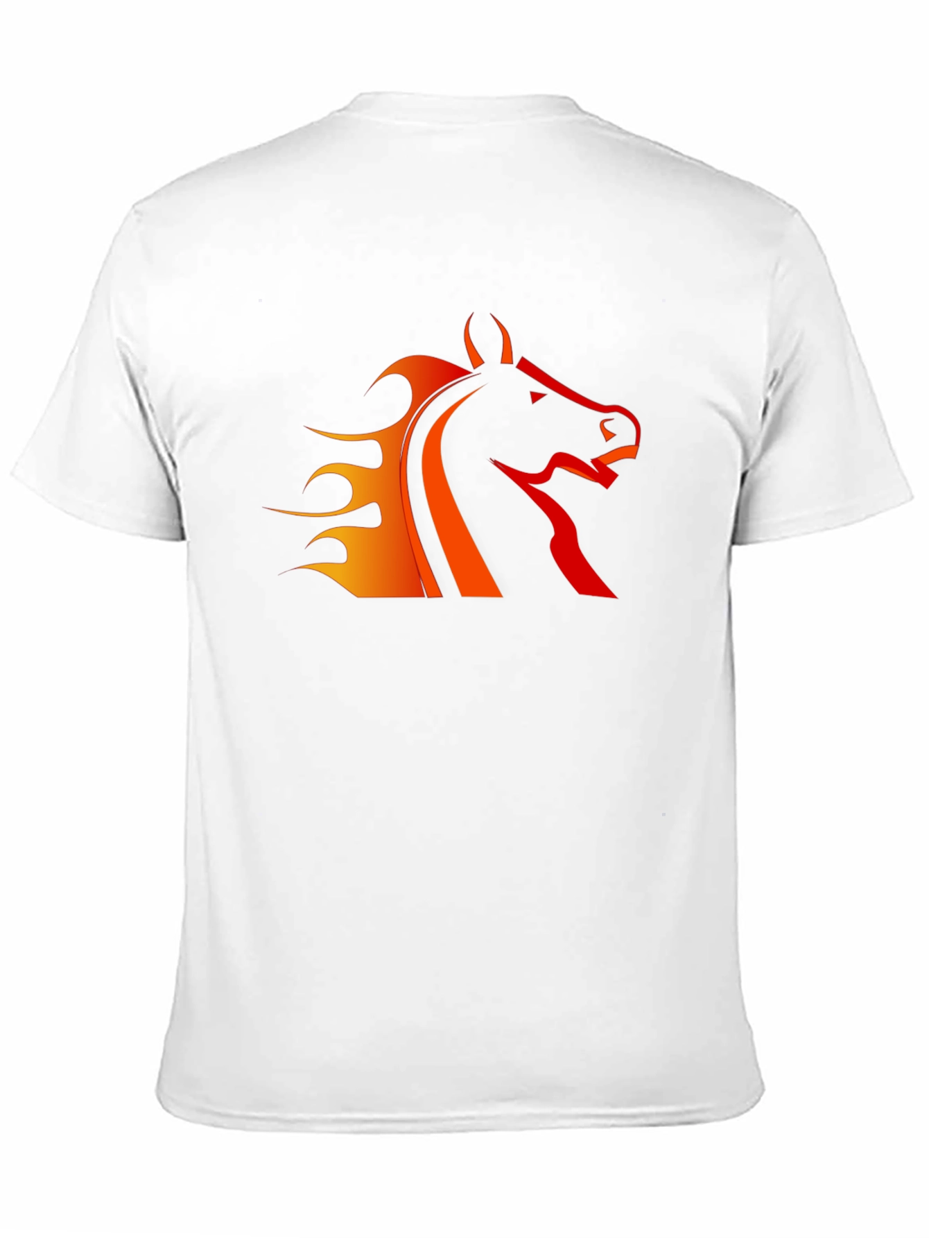Black T-Shirt with Fiery Horse Design