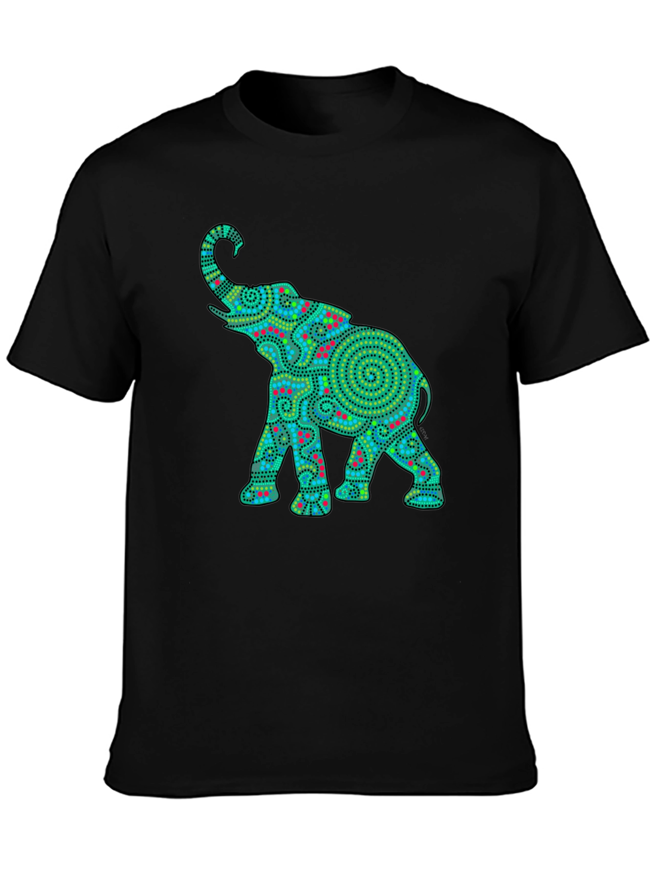Elephant Graphic Print Black T-Shirt