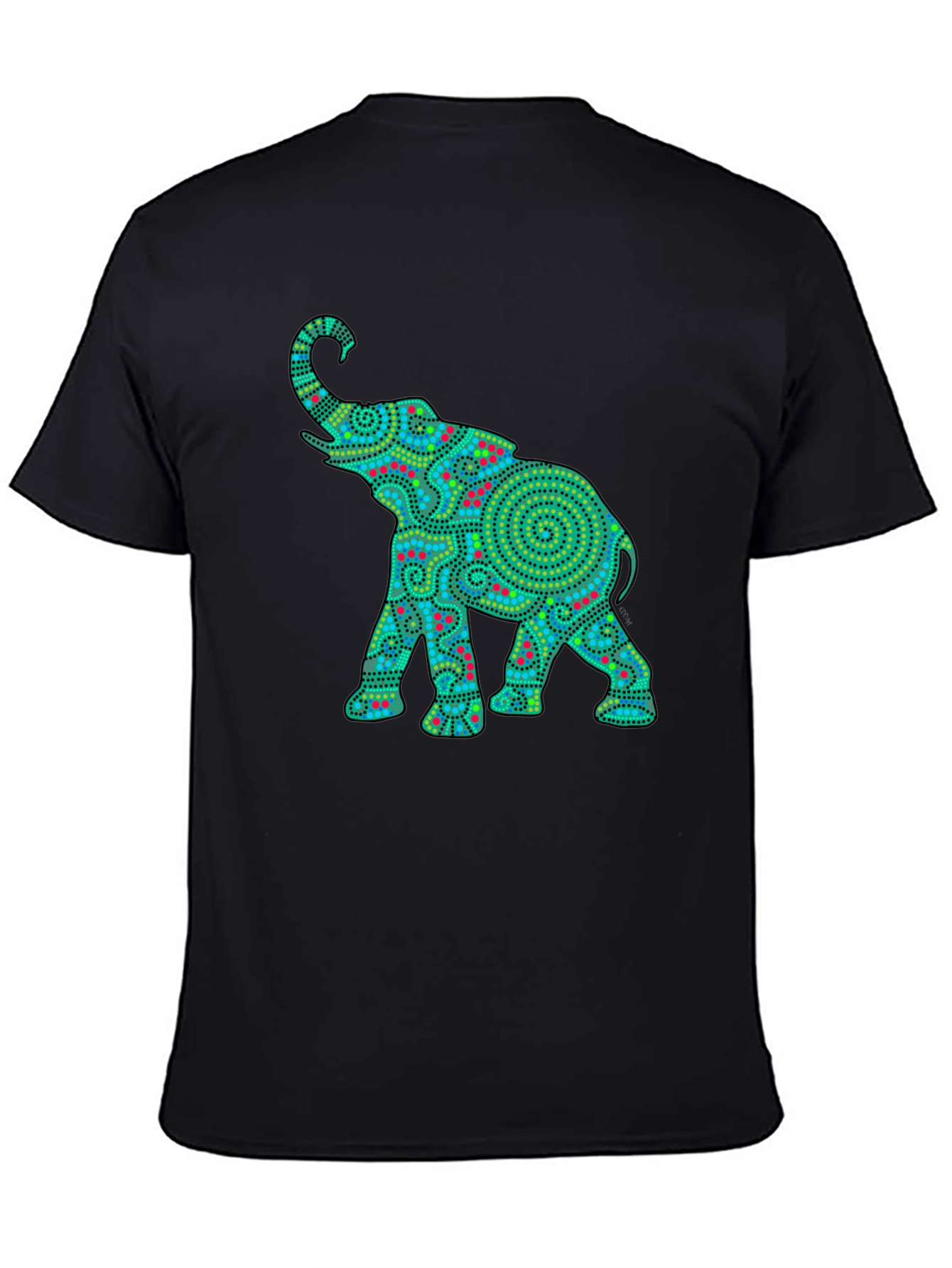Elephant Graphic Print Black T-Shirt