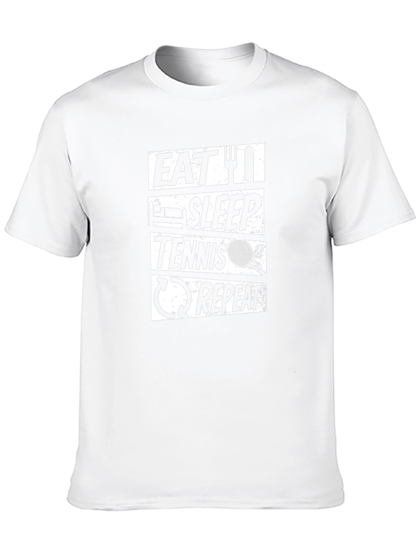 Eat Sleep Tennis Repeat Black Graphic Tee