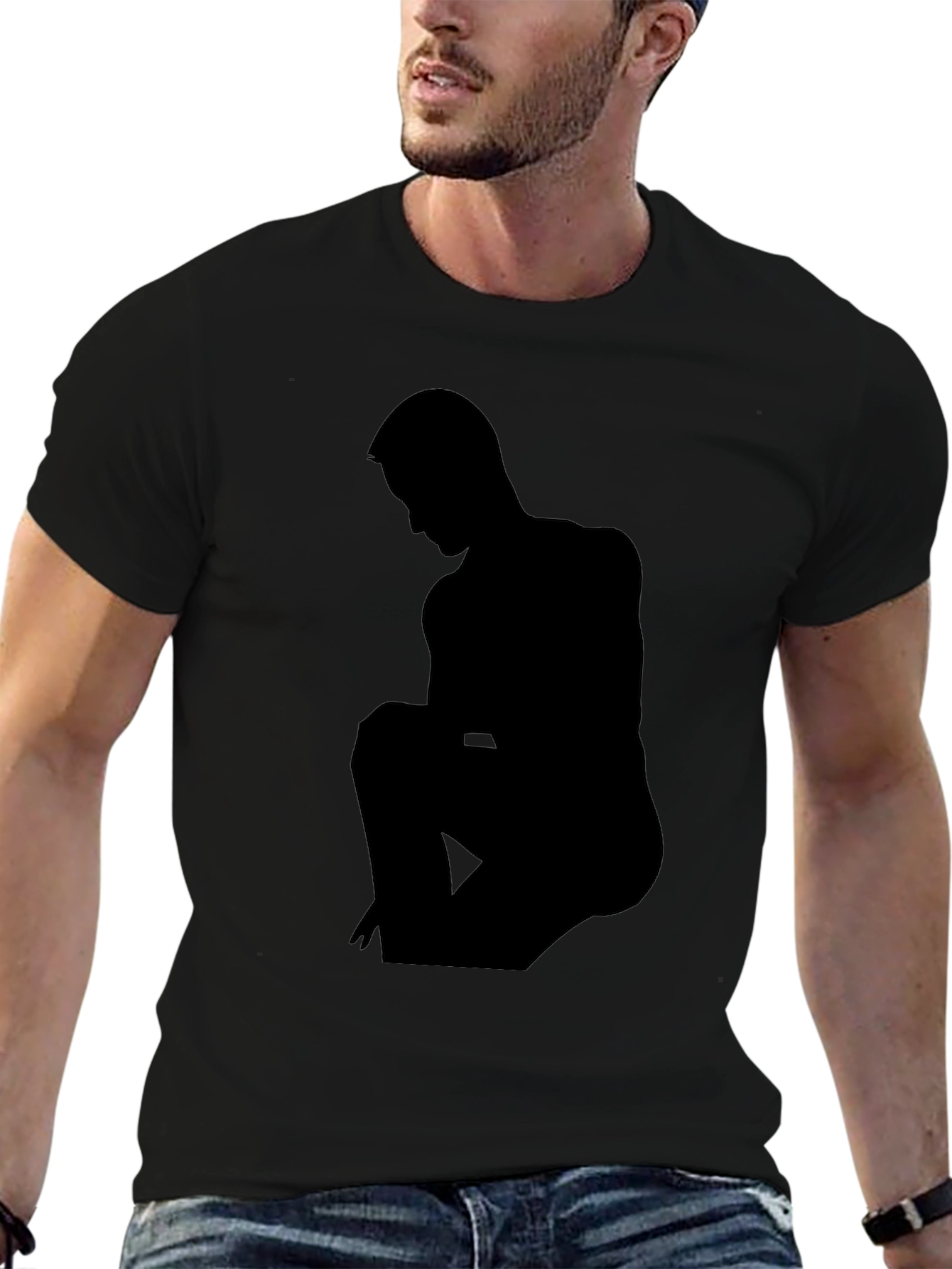 Silhouette Graphic Print Tee - Mens Black T-Shirt