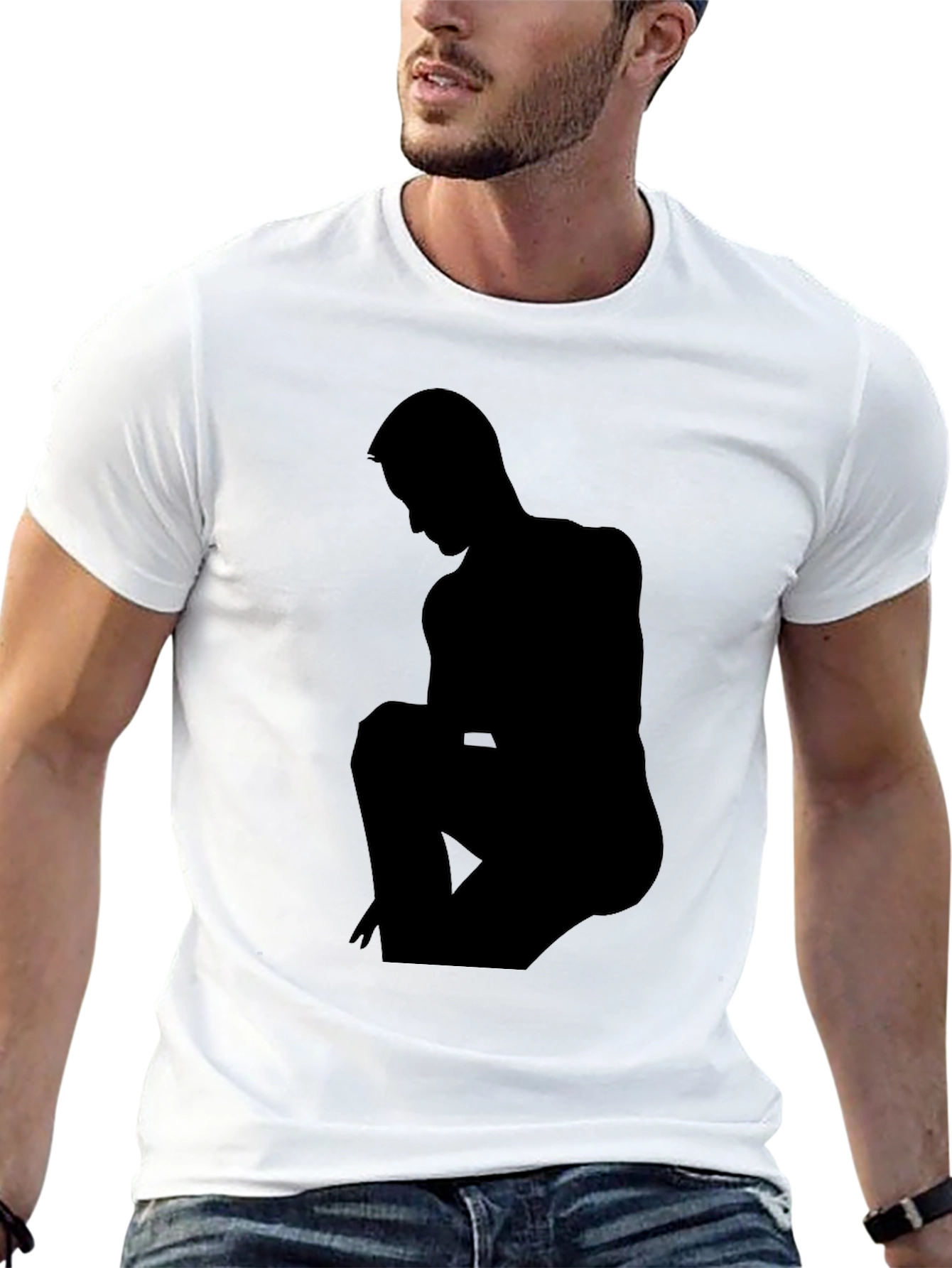 Silhouette Graphic Print Tee - Mens Black T-Shirt