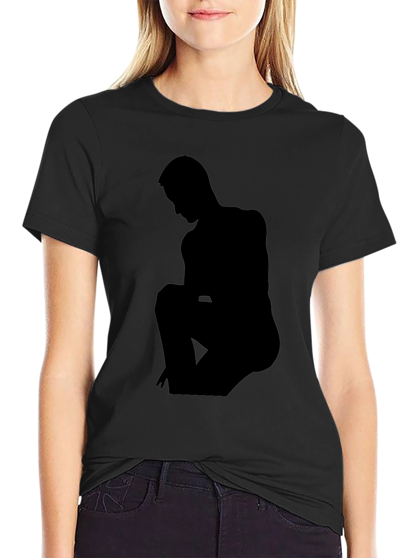 Silhouette Graphic Print Tee - Mens Black T-Shirt