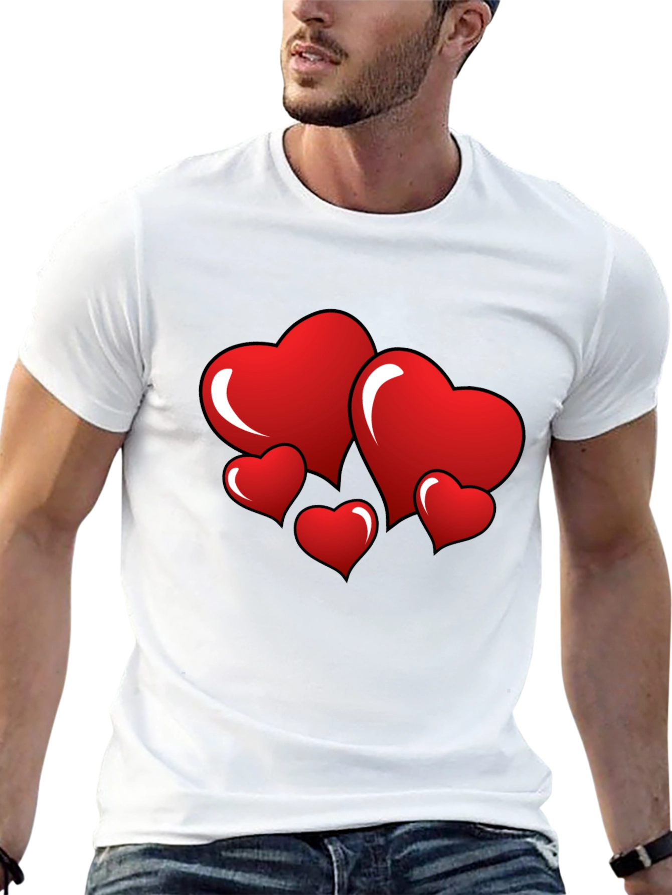 Heart Graphic Black T-Shirt - Love Design