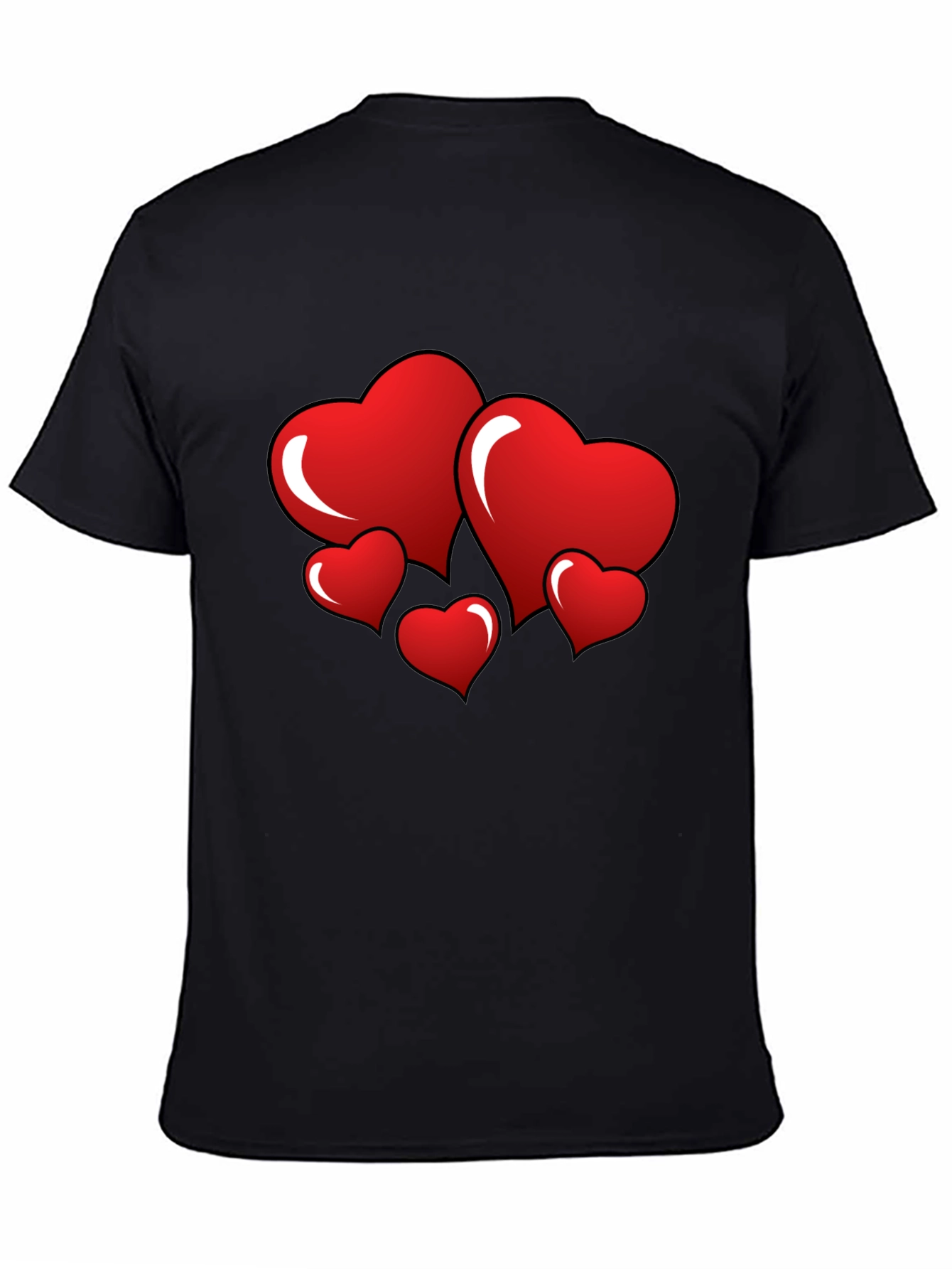 Heart Graphic Black T-Shirt - Love Design