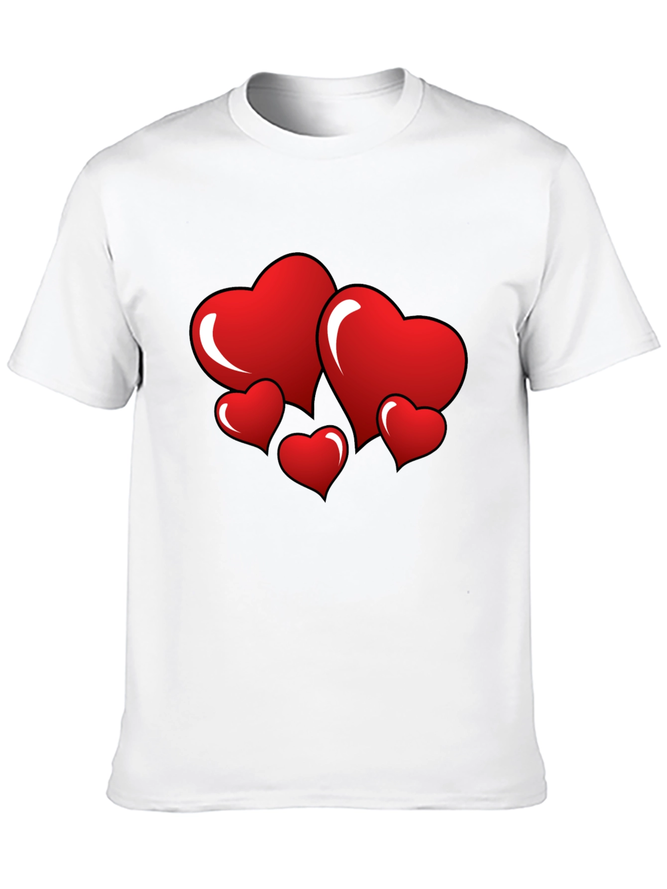 Heart Graphic Black T-Shirt - Love Design