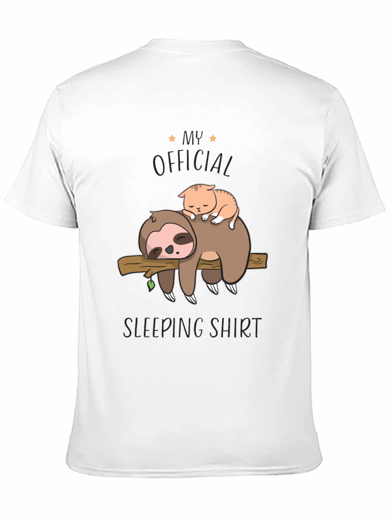 My Official Sleeping Shirt - Sloth & Cat Tee