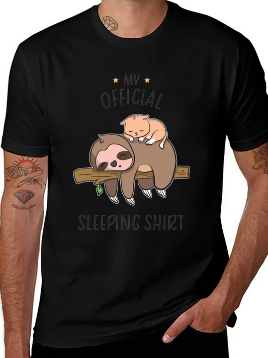 My Official Sleeping Shirt - Sloth & Cat Tee