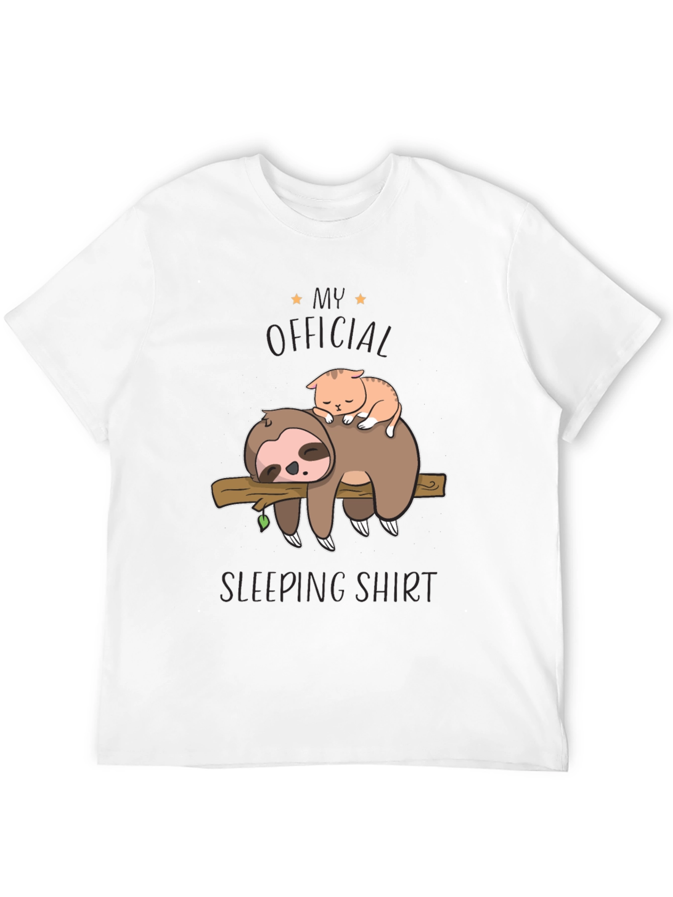 My Official Sleeping Shirt - Sloth & Cat Tee
