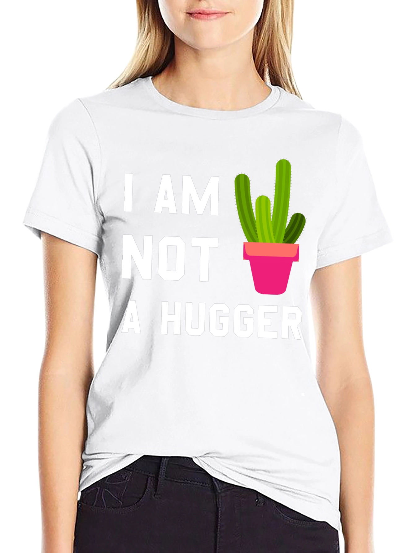 I am Not a Hugger Cactus Graphic Tee