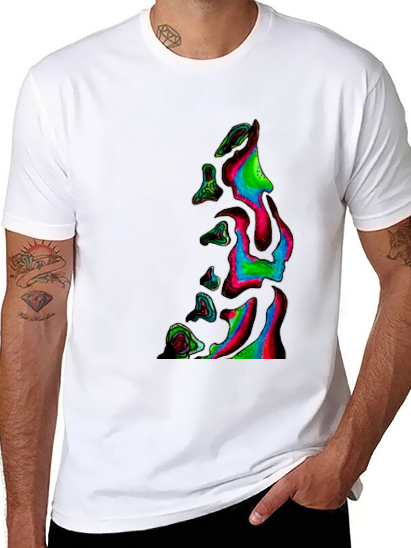 Abstract Neon Dripping T-Shirt