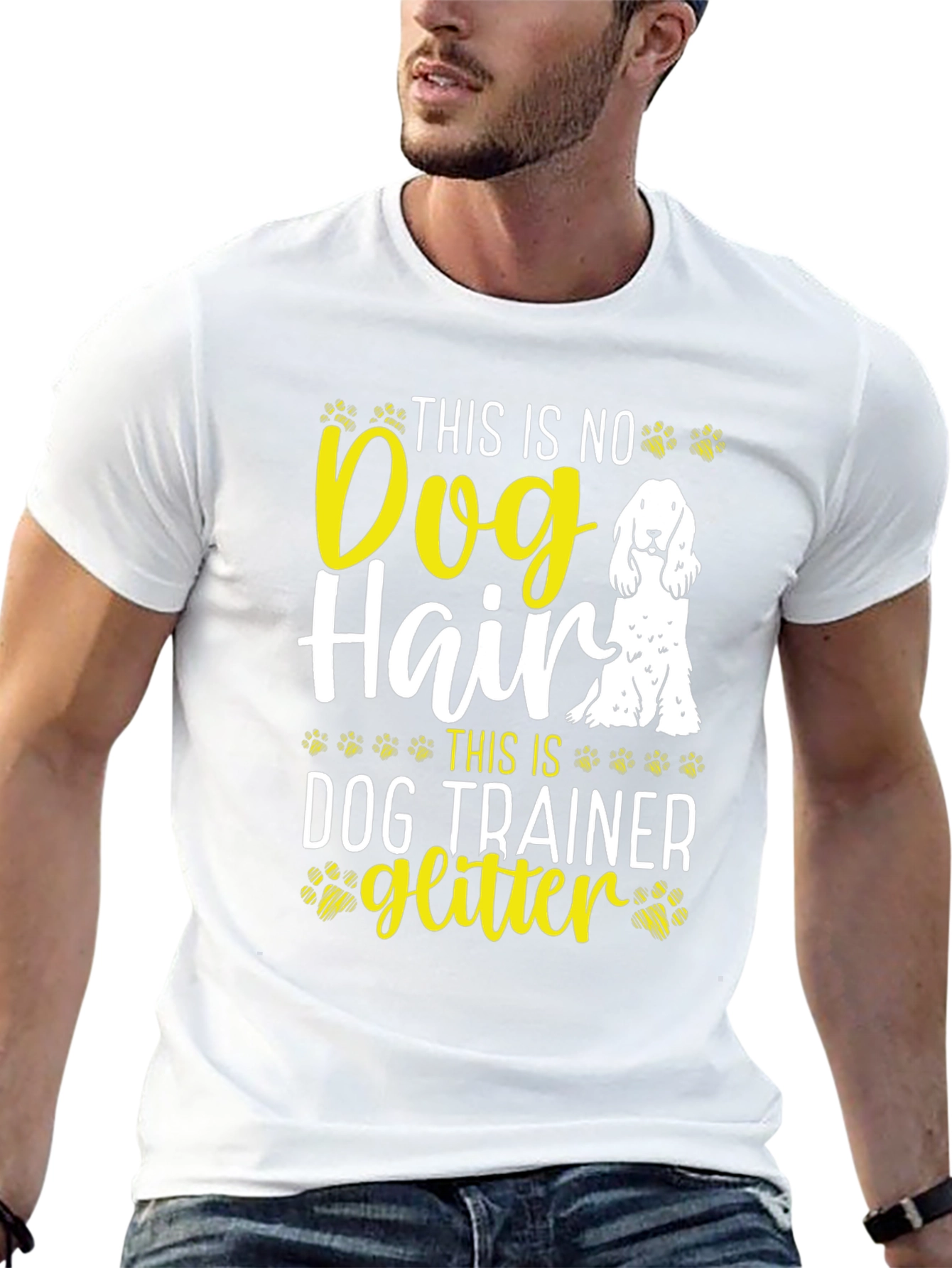 Dog Trainer Glitter T-Shirt Funny Dog Lover Tee