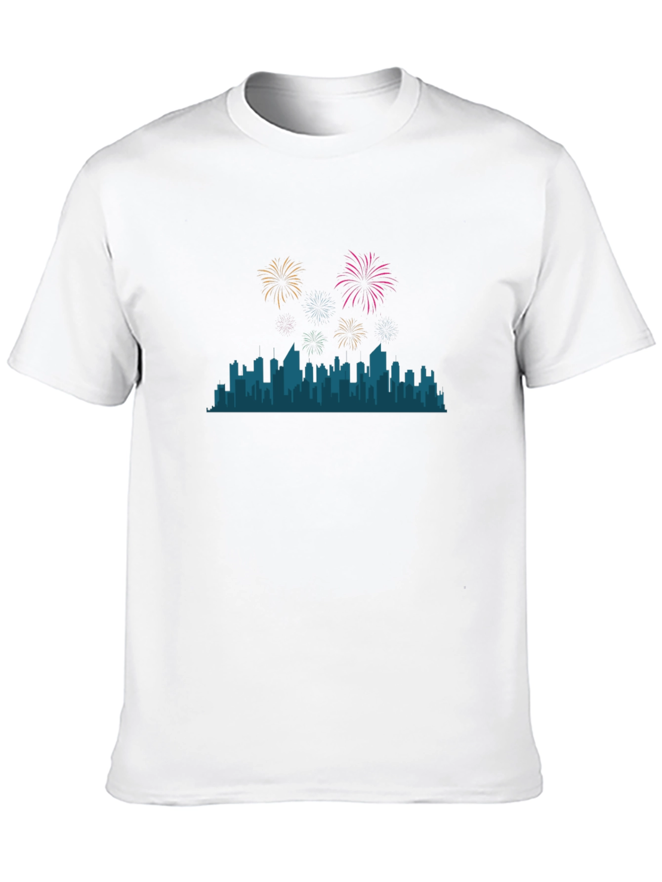 City Skyline Fireworks Graphic Tee