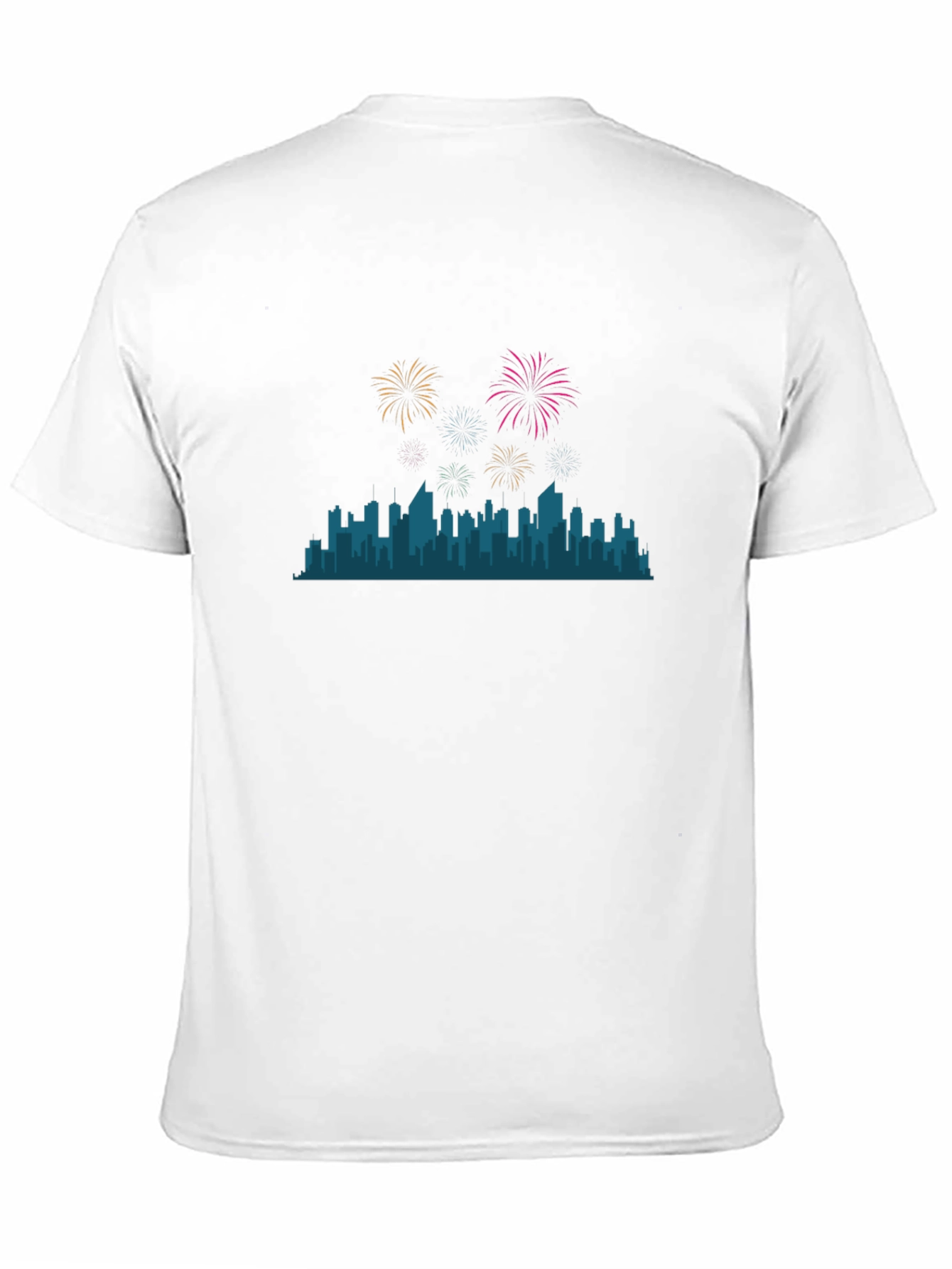 City Skyline Fireworks Graphic Tee