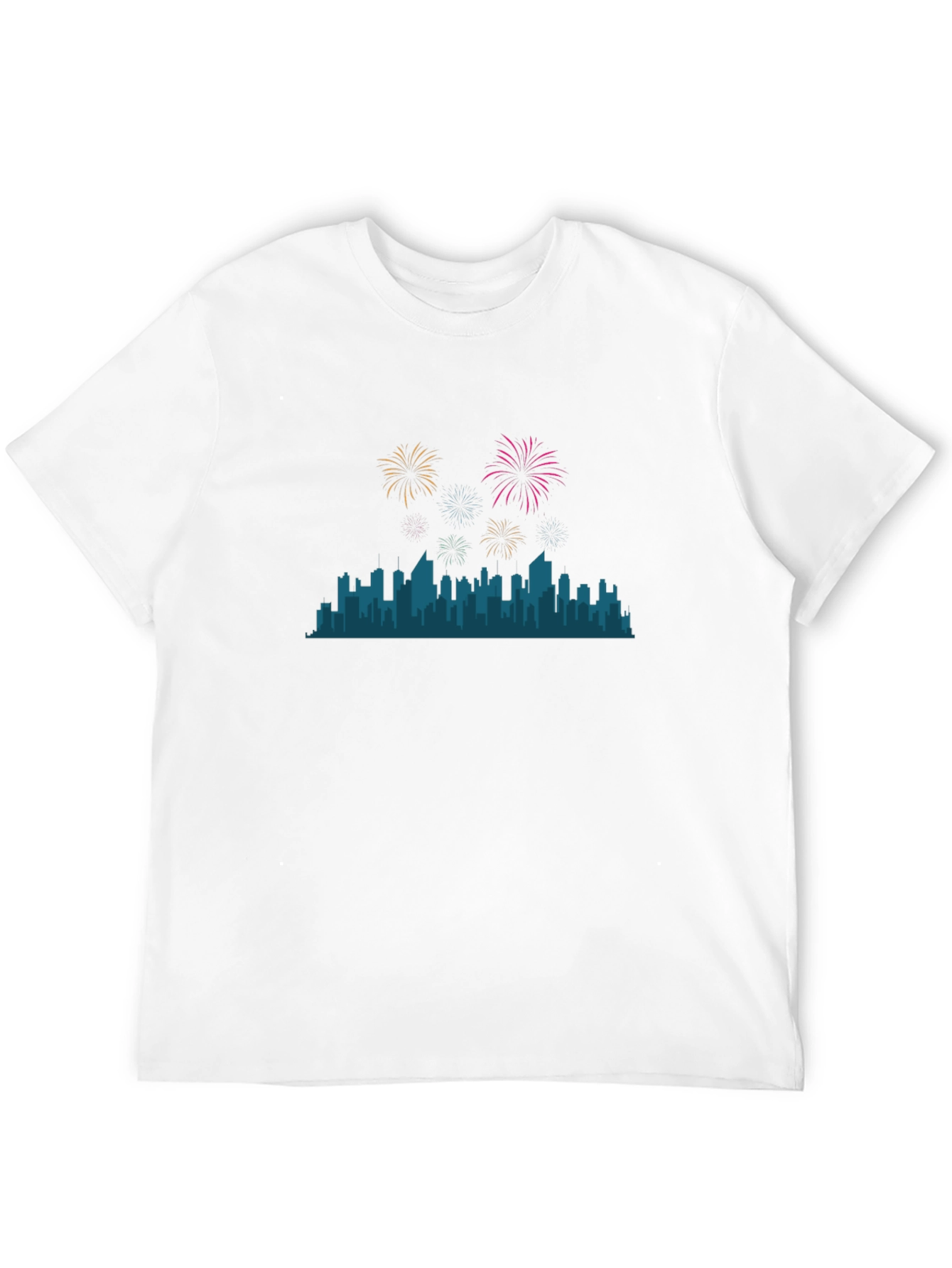 City Skyline Fireworks Graphic Tee