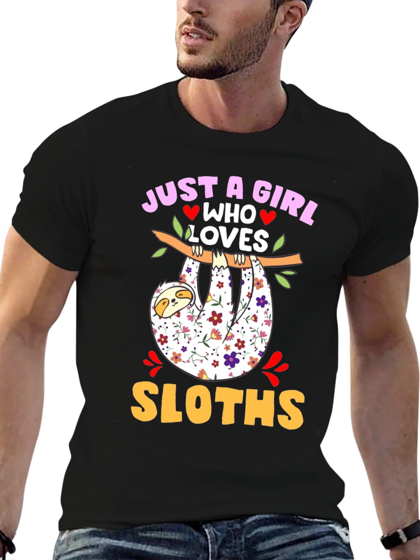 Just a Girl Who Loves Sloths Graphic T-Shirt