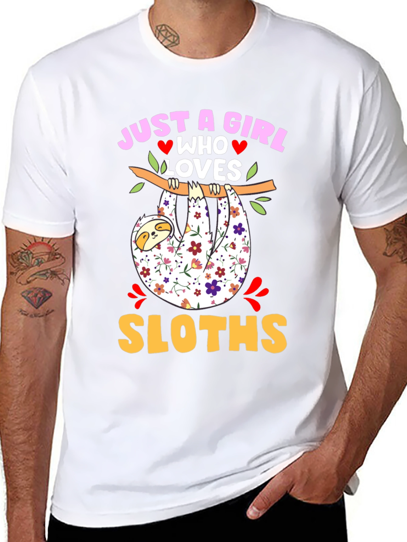 Just a Girl Who Loves Sloths Graphic T-Shirt