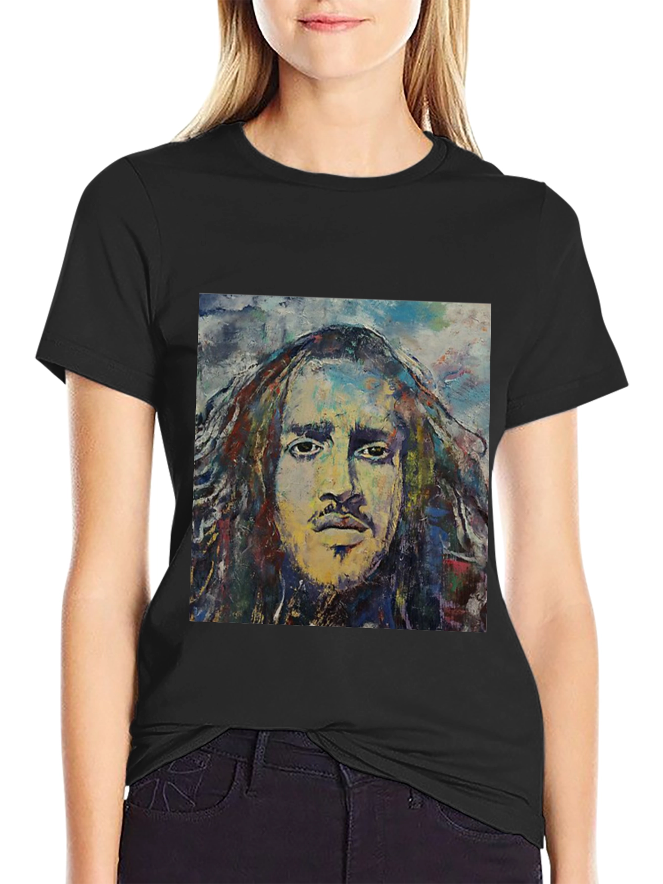Abstract Face Graphic T-Shirt