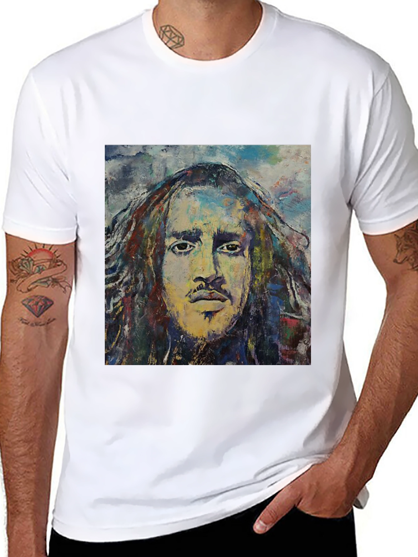Abstract Face Graphic T-Shirt