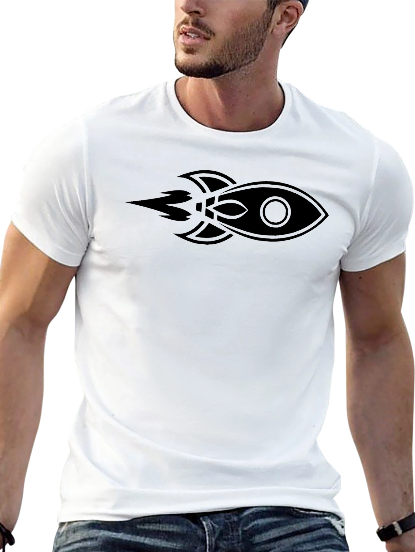 Rocket Graphic Tee - Black Short Sleeve