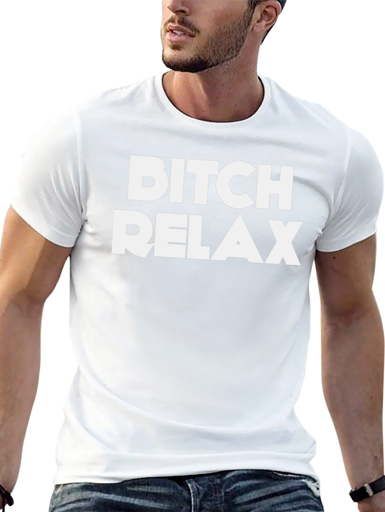 Bitch Relax Graphic Tee - Mens Black T-Shirt