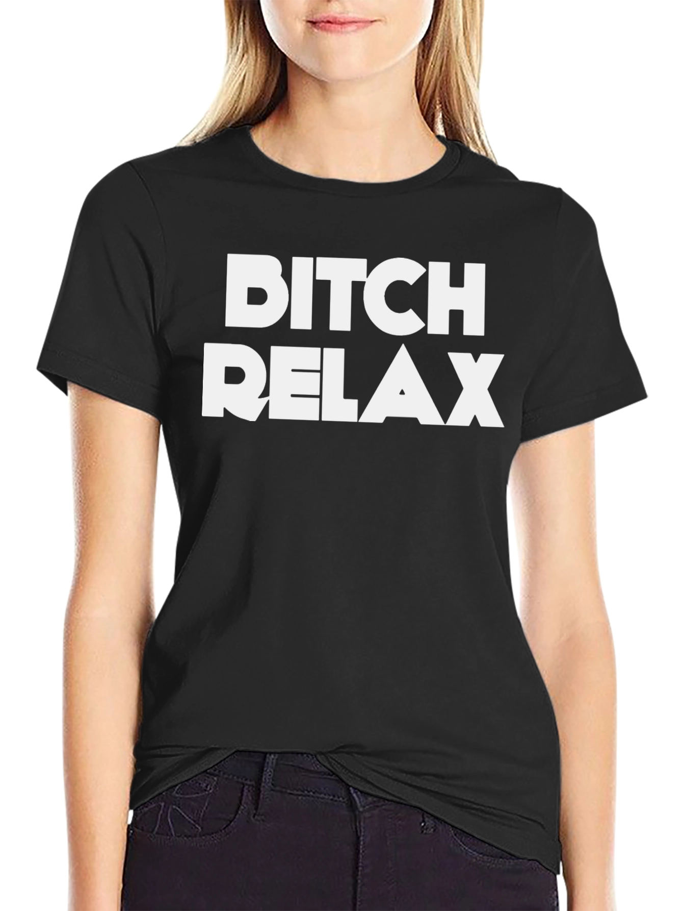 Bitch Relax Graphic Tee - Mens Black T-Shirt
