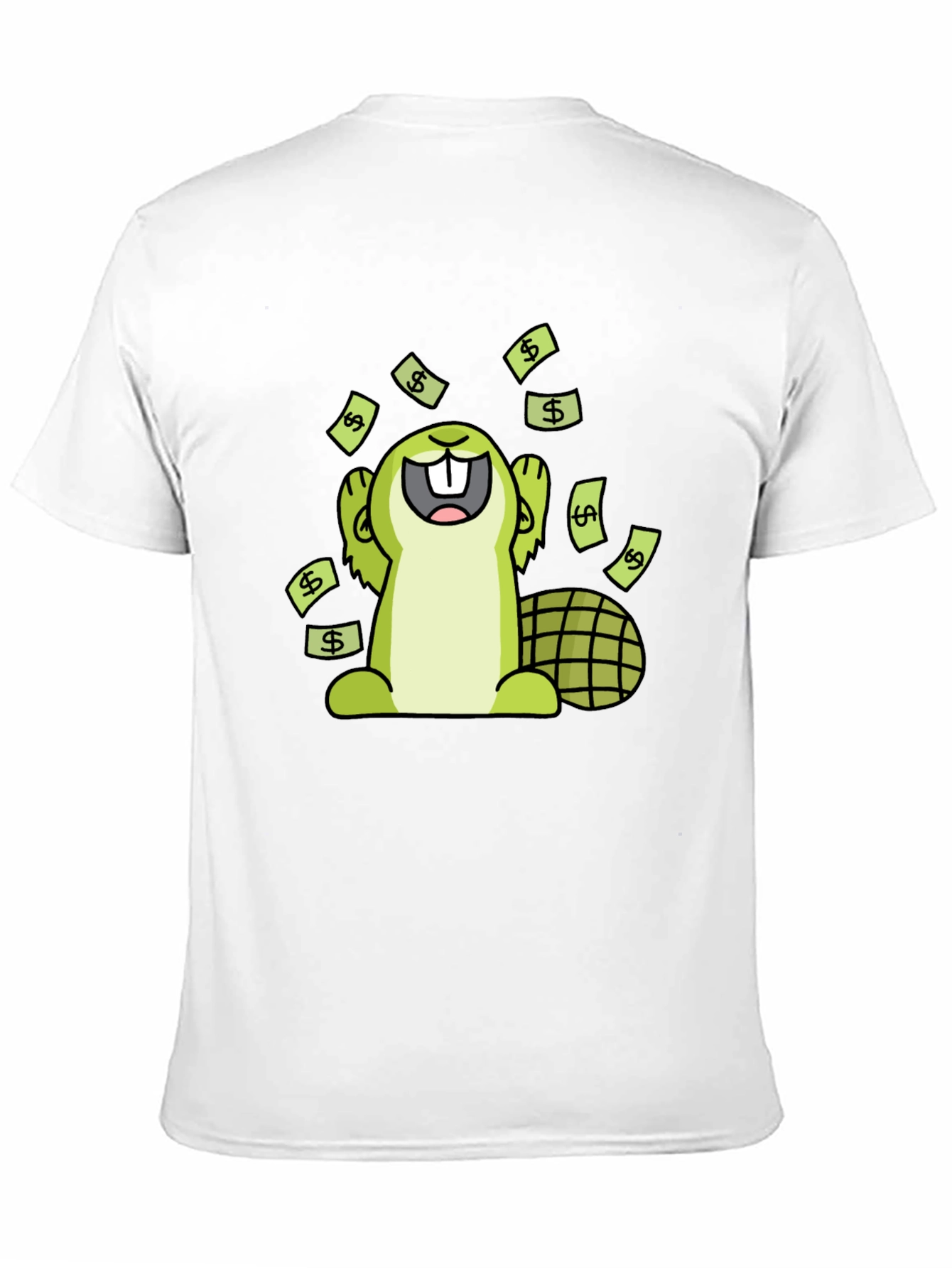 Funny Beaver Money T-Shirt - Black Cotton Tee