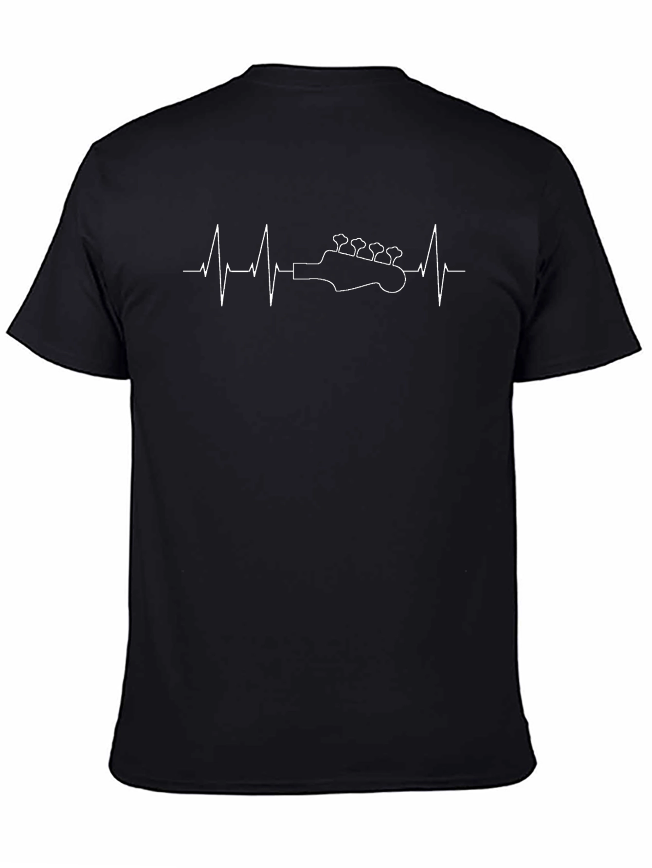 Bass Guitar Heartbeat T-Shirt - Black Graphic Tee