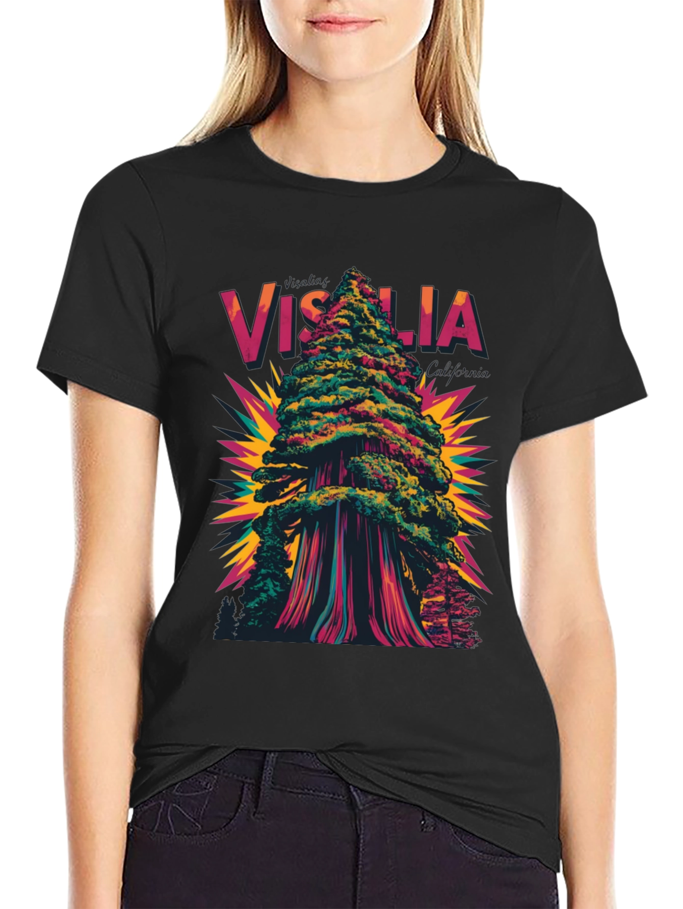 Visalia California Graphic Tree T-Shirt