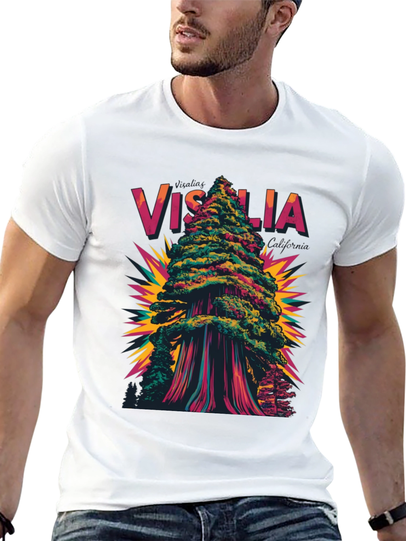 Visalia California Graphic Tree T-Shirt