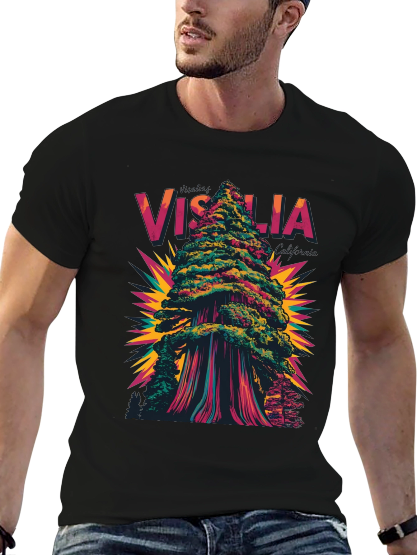 Visalia California Graphic Tree T-Shirt