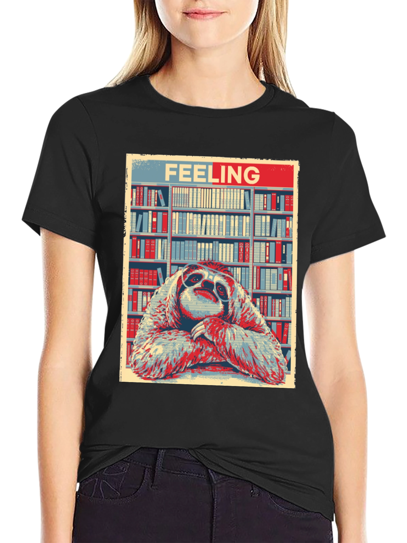 Feeling Sloth T-Shirt: Library Bookworm Style