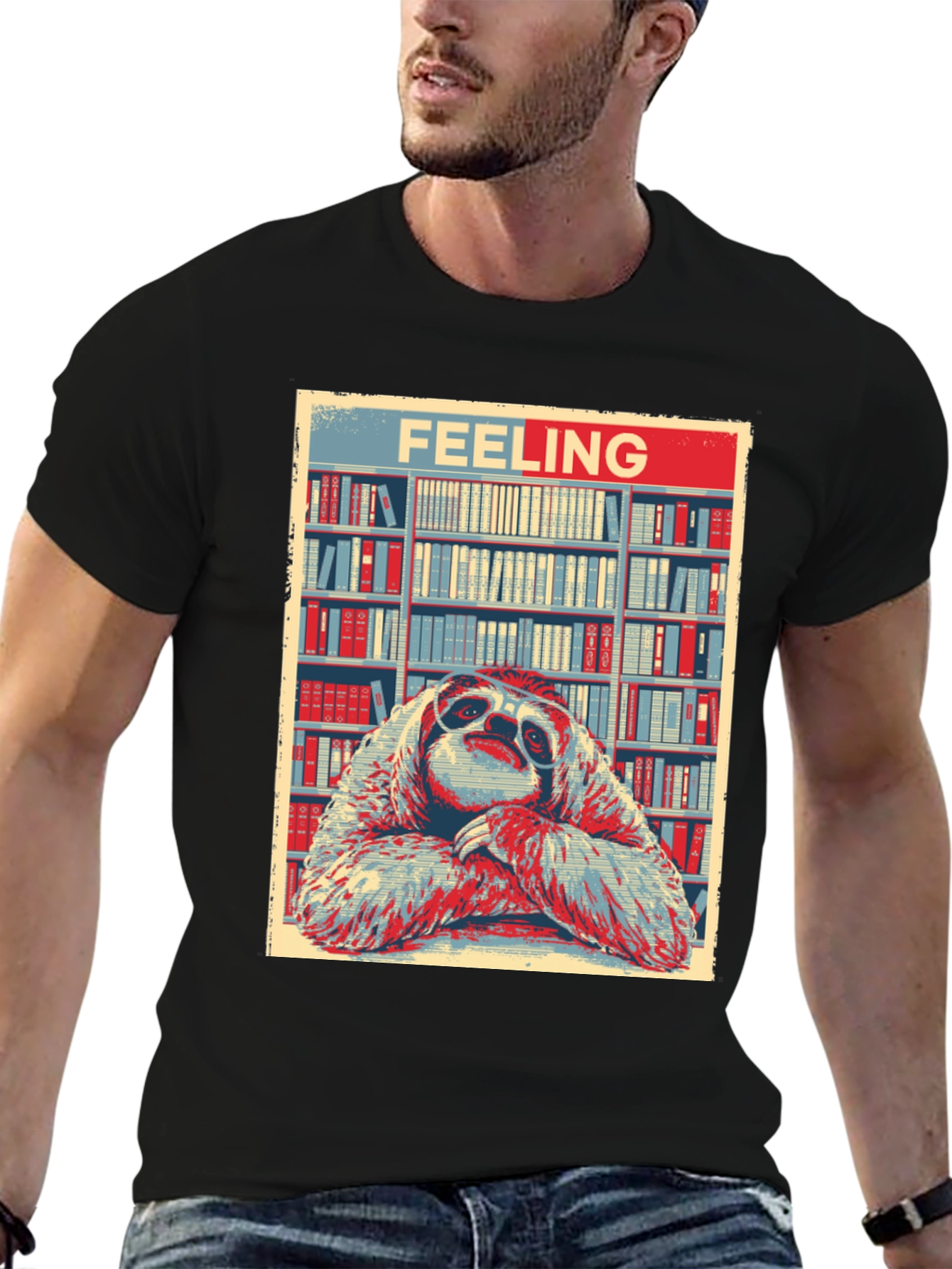 Feeling Sloth T-Shirt: Library Bookworm Style