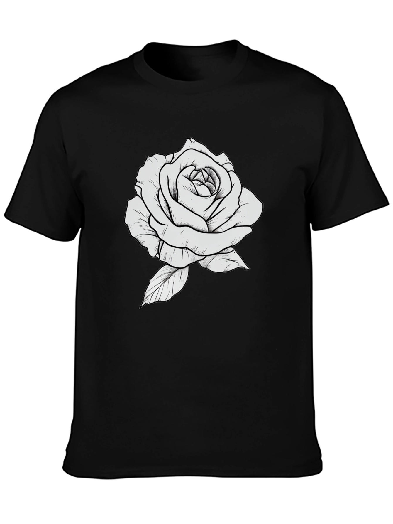 Rose Graphic Black T-Shirt - Stylish Floral Design