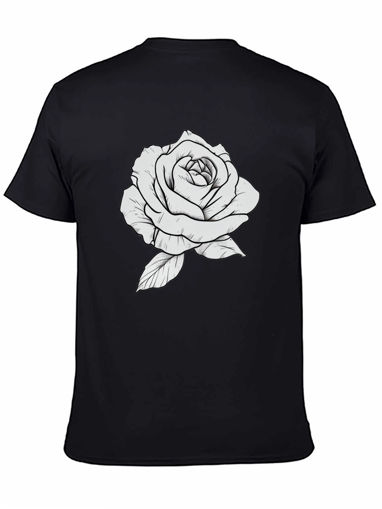 Rose Graphic Black T-Shirt - Stylish Floral Design