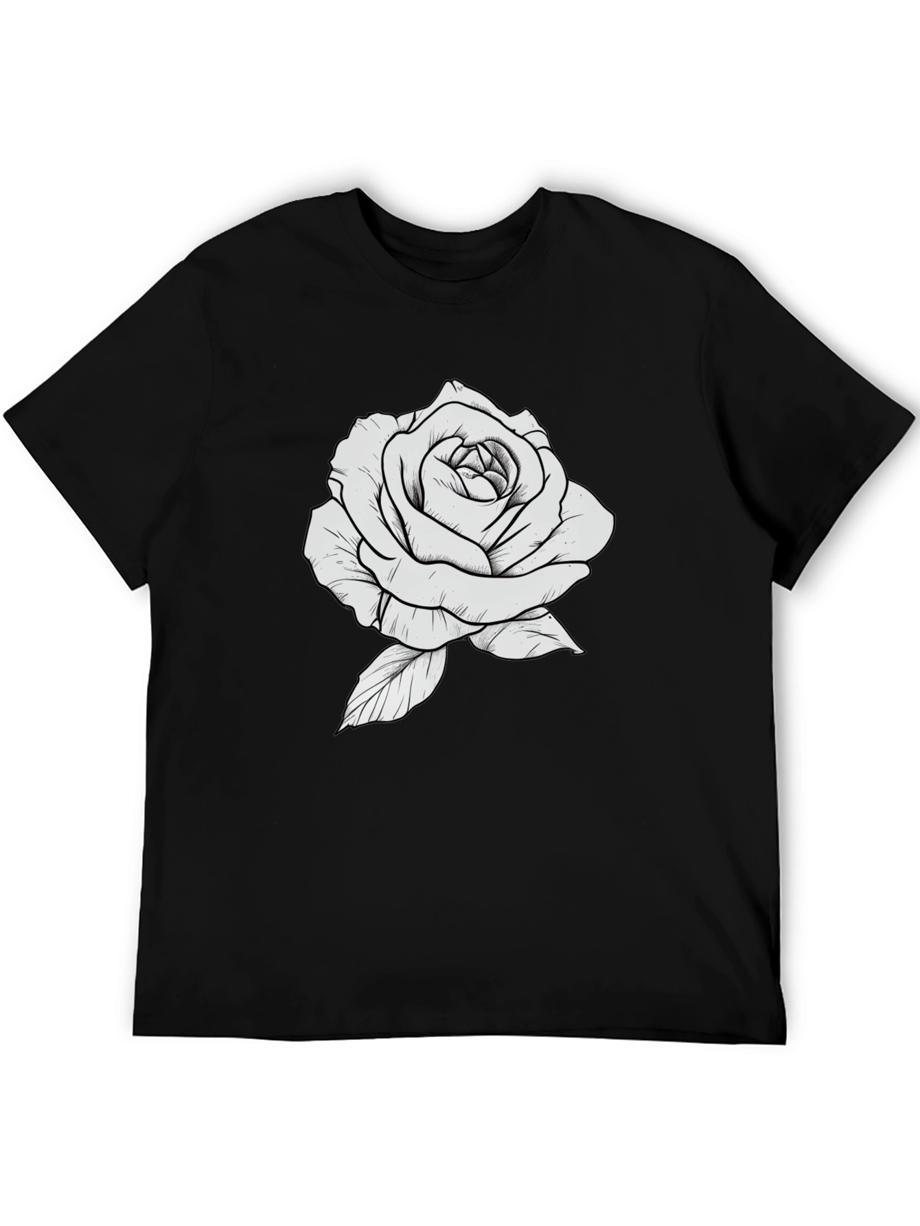 Rose Graphic Black T-Shirt - Stylish Floral Design