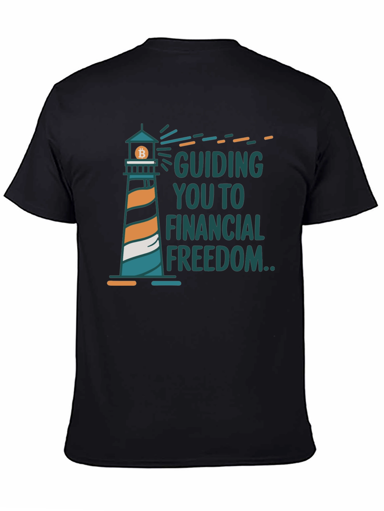 Bitcoin Lighthouse Financial Freedom Black T-Shirt