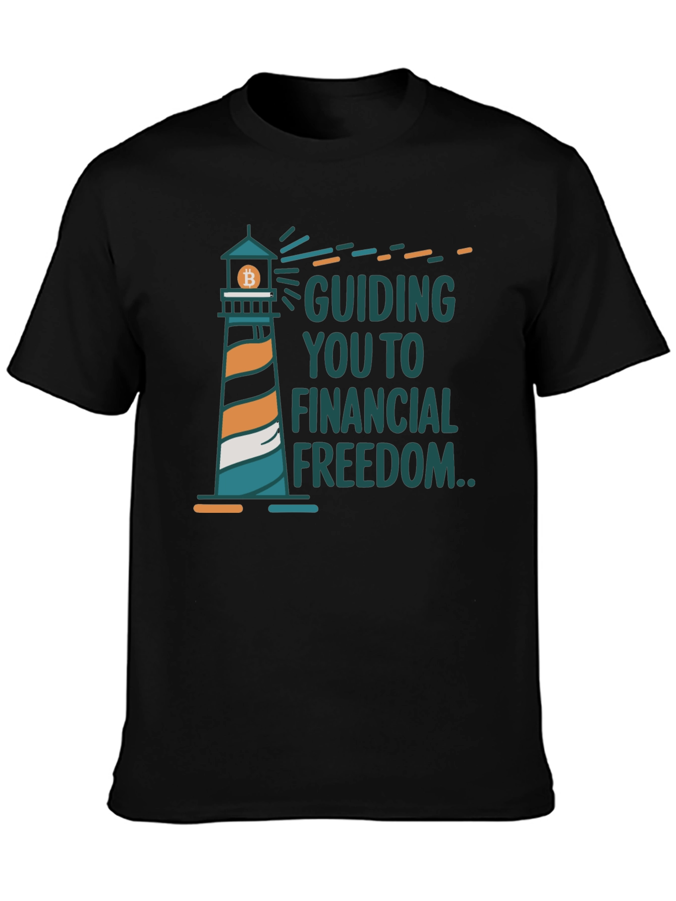 Bitcoin Lighthouse Financial Freedom Black T-Shirt