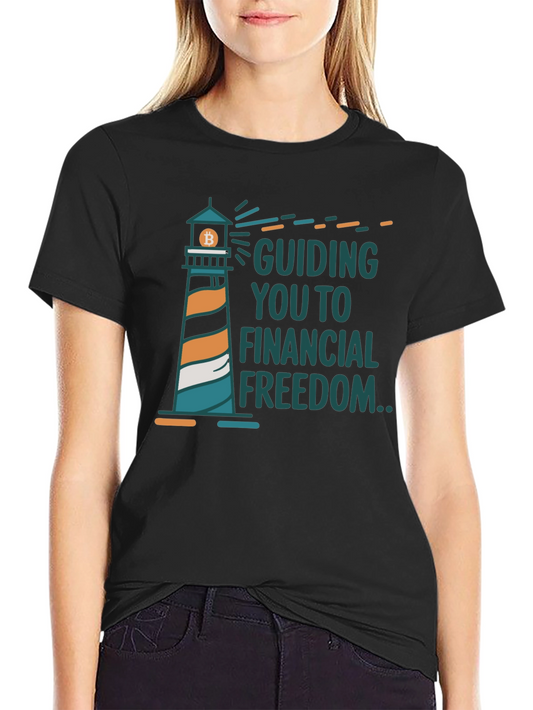 Bitcoin Lighthouse Financial Freedom Black T-Shirt