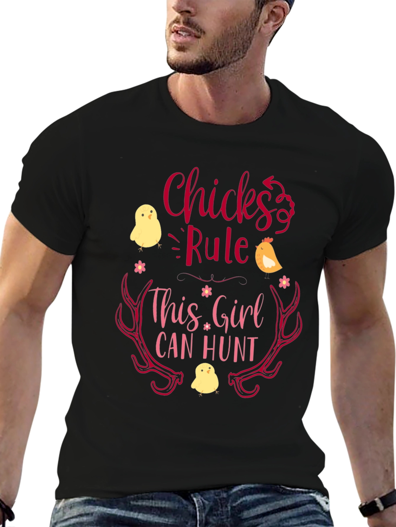 Chicks Rule This Girl Can Hunt Graphic Tee
